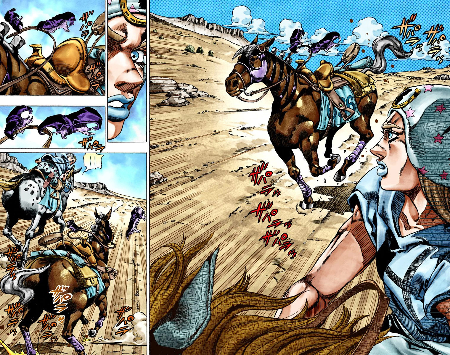 Read JoJo_s Bizarre Adventure Part 7 Steel Ball Run Official Colored FR Manga Online