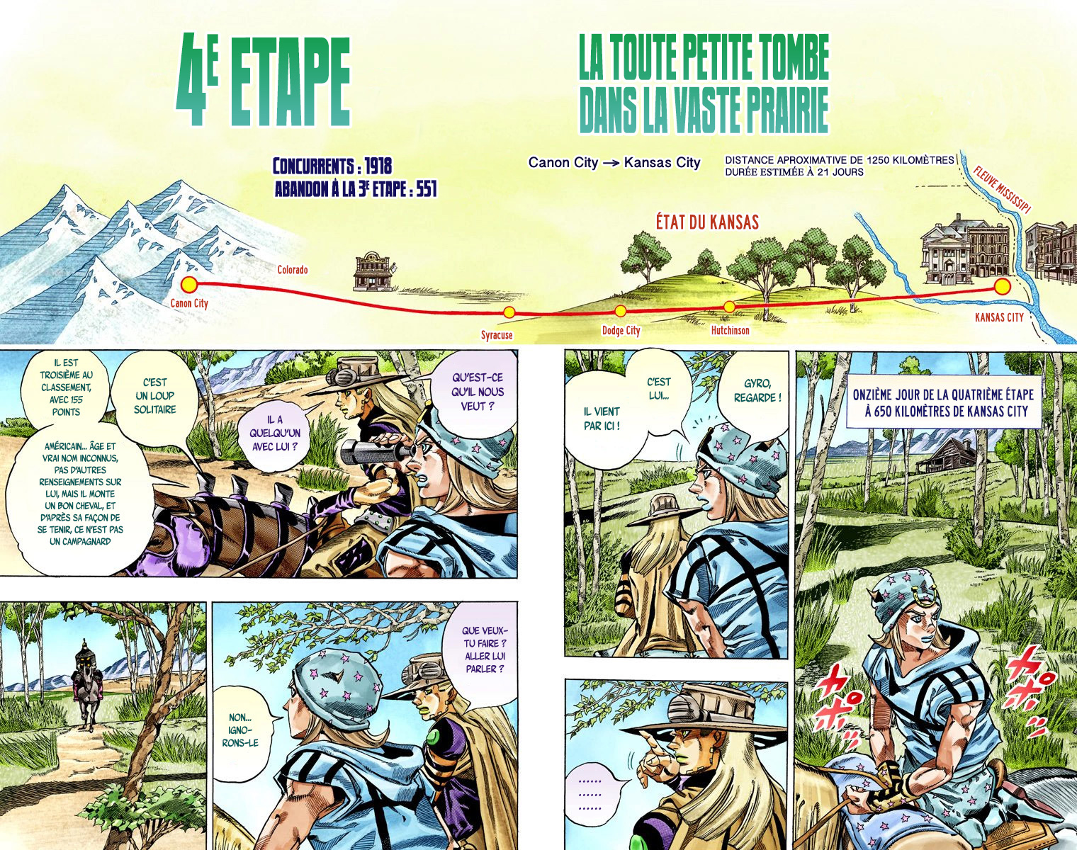 Read JoJo_s Bizarre Adventure Part 7 Steel Ball Run Official Colored FR Manga Online