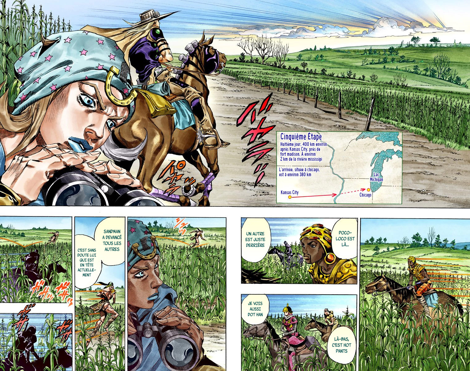 Read JoJo_s Bizarre Adventure Part 7 Steel Ball Run Official Colored FR Manga Online