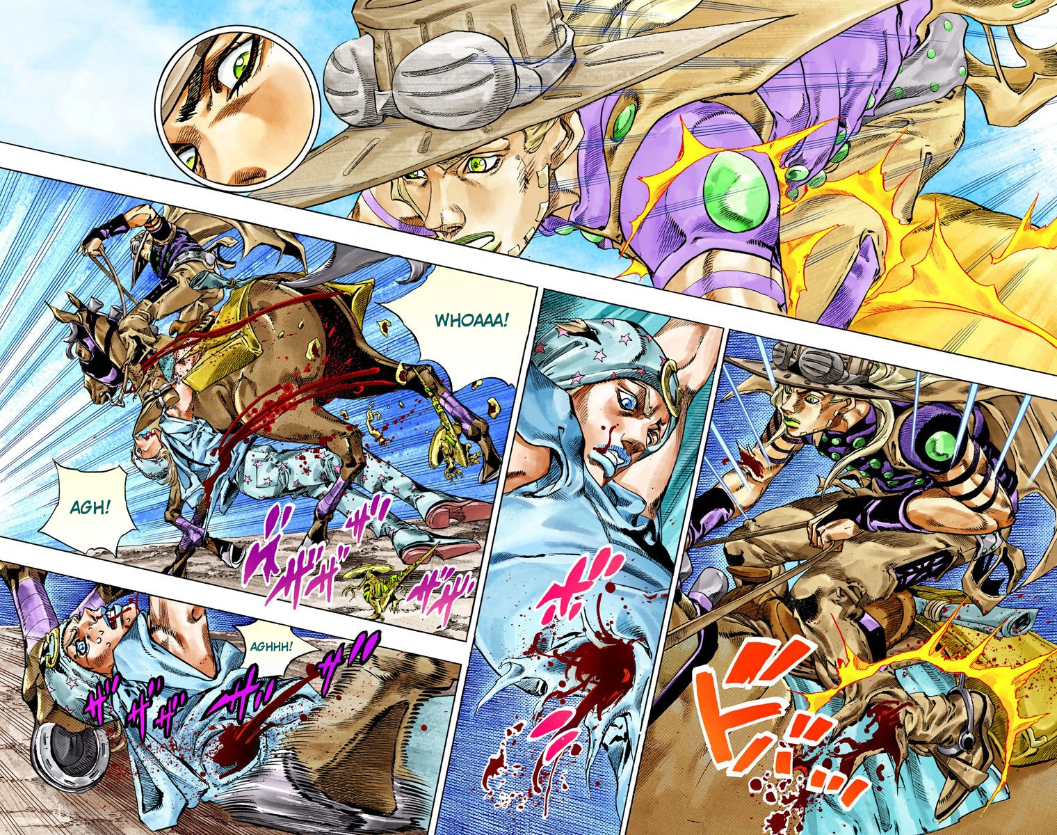 Read JoJo_s Bizarre Adventure Part 7 Steel Ball Run Official Colored FR Manga Online