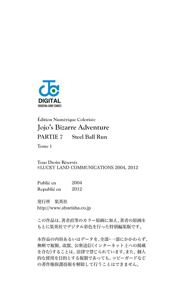 Read JoJo_s Bizarre Adventure Part 7 Steel Ball Run Official Colored FR Manga Online