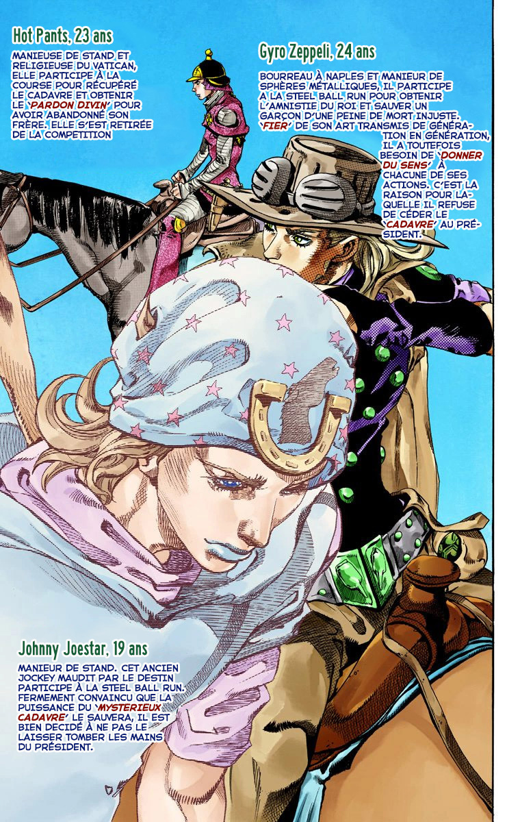 Read JoJo_s Bizarre Adventure Part 7 Steel Ball Run Official Colored FR Manga Online