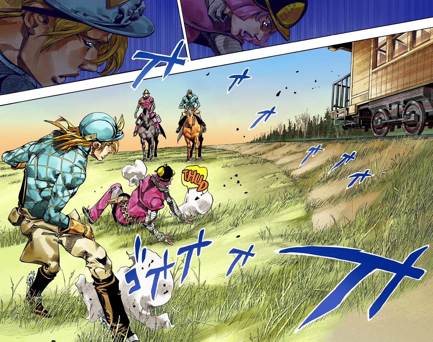 Read JoJo_s Bizarre Adventure Part 7 Steel Ball Run Official Colored FR Manga Online