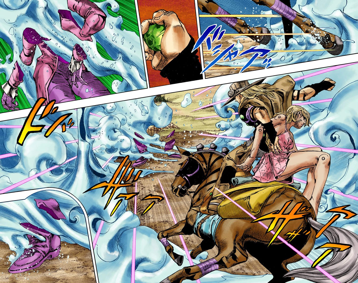 Read JoJo_s Bizarre Adventure Part 7 Steel Ball Run Official Colored FR Manga Online