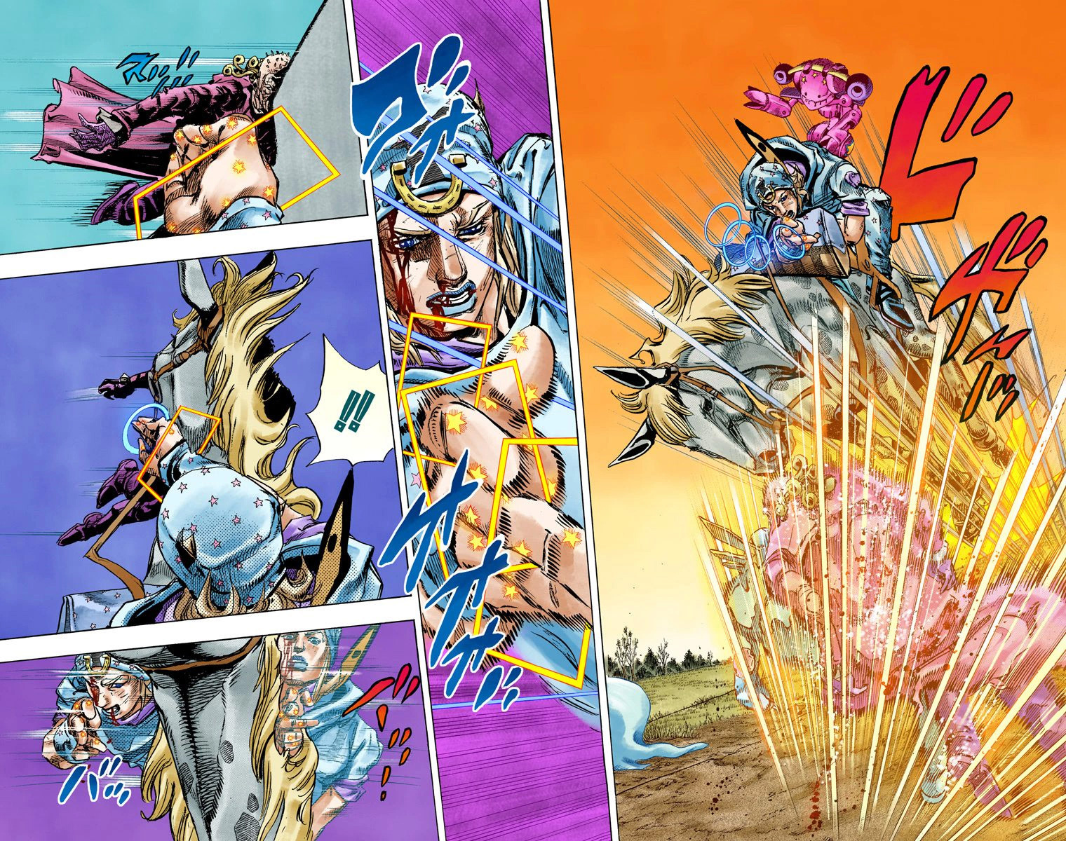 Read JoJo_s Bizarre Adventure Part 7 Steel Ball Run Official Colored FR Manga Online