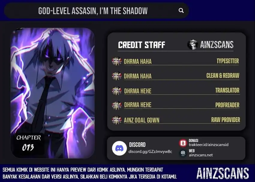 Read God-level Assassin, I’m the Shadow ID Manga Online